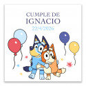 Adesivo Personalizado Bluey e Bingo Ideal para Aniversários e Eventos Infantis 5x5cm