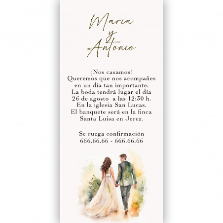Convite de casamento romântico e elegante personalizado