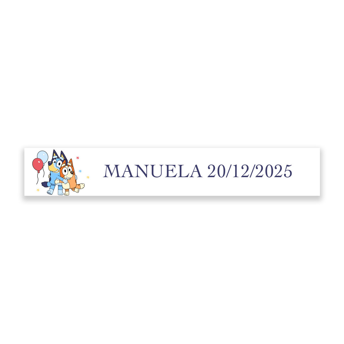 Adesivo personalizado Bluey para detalhes de aniversários e eventos 5x1cm