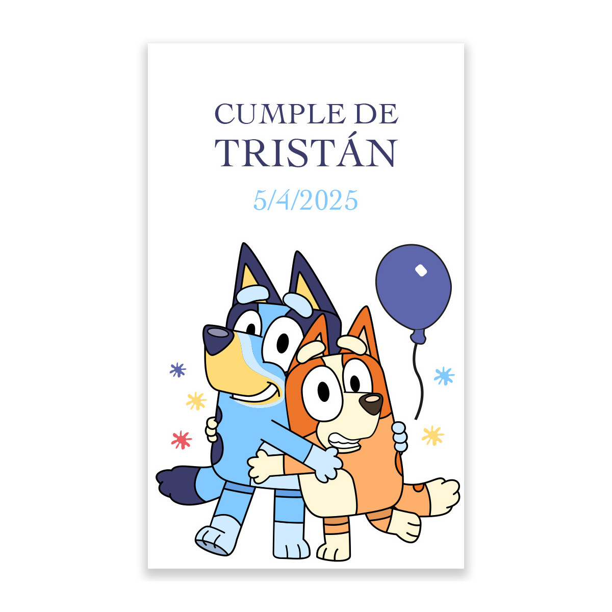 Adesivos Personalizados de Bluey e Bingo 3x5cm