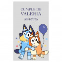 Etiqueta Transparente Personalizada para Aniversários com Personagens Infantis Blue e Bingo 3x5cm