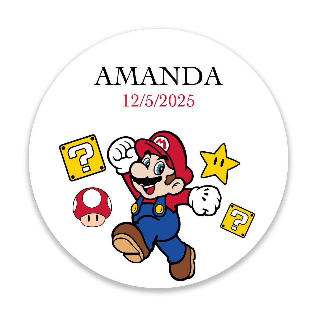 Adesivos personalizados de super mario o toque perfeito nas suas festas 3cm