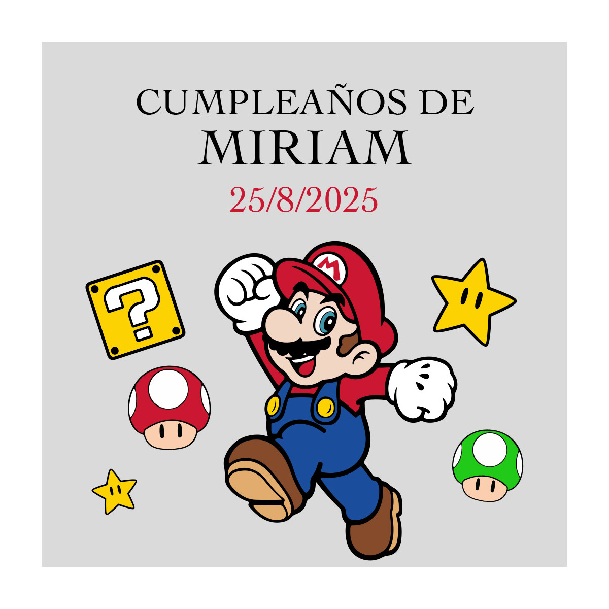 Adesivo transparente personalizado com design de videogames perfeito para aniversários 5x5cm