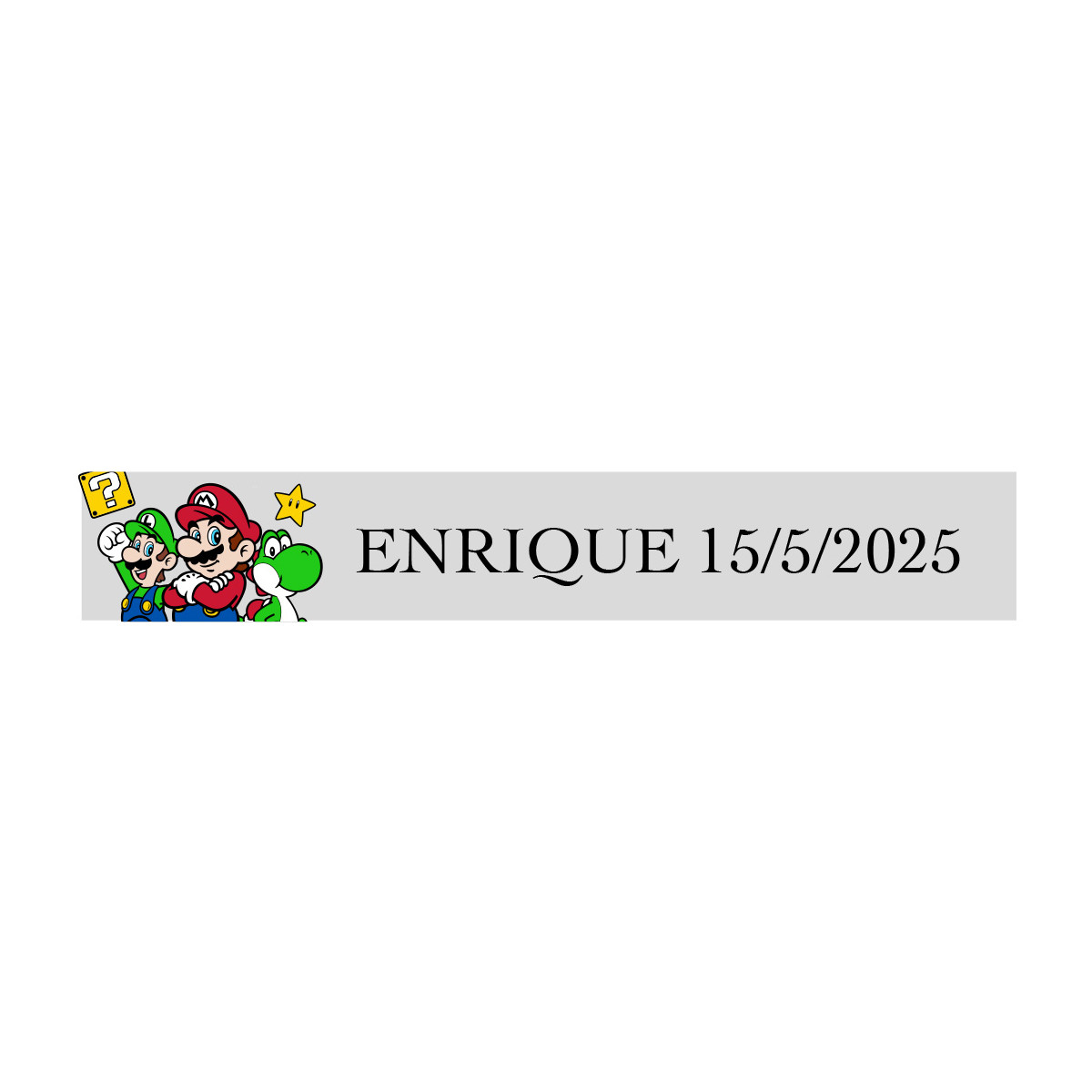 Adesivo personalizado de mario bros transparente 5x1cm