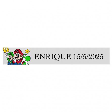 Adesivo super mario 5 x 1 fundo transparente para personalização