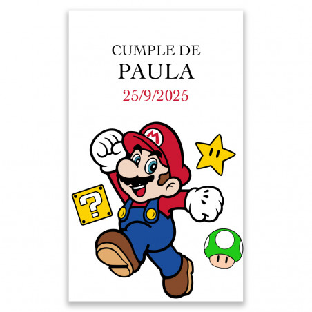 Adesivos personalizados do Super Mario para eventos 3x5cm