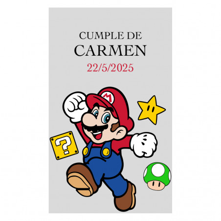 Adesivo personalizado transparente do Super Mario ideal para eventos especiais 5x3cm