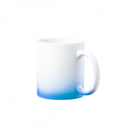 Caneca de sublimaçao com acabamento fosco e degradê azul personalizada para detalhes de comunhão para menino