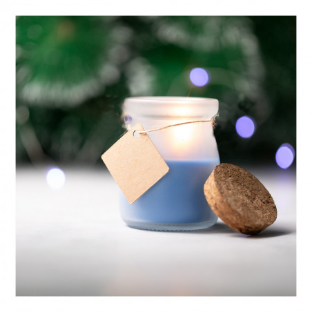 Vela de cristal com adesivo personalizado para detalhes de batizado