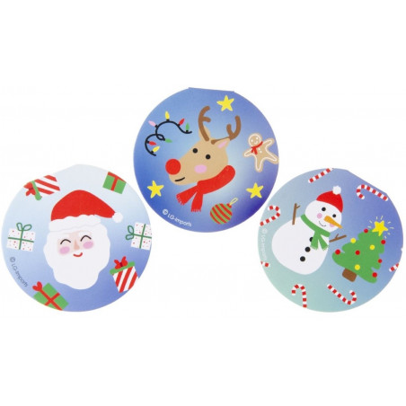 Caderno de Natal decorado com envelope kraft azul e adesivo de Natal para personalizar.