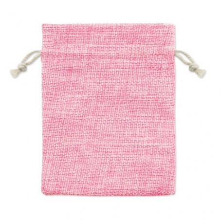 Bálsamo labial com formato de coração em bolsa rosa personalizada com batizado de menina