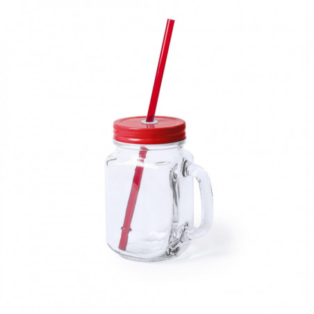 Frasco de vidro com canudo com adesivo natalino personalizável para lembrancinhas