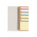 Caderno com post-its e folhas com adesivos de Natal para personalizar com uma frase