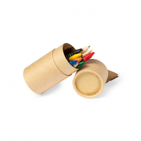 Estojo com cores, ceras e apontador personalizado para detalhes
