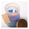 Vela aromática em frasco de vidro com etiqueta kraft com adesivo personalizável para detalhes