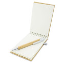 Bloco de bambu com caneta com adesivo personalizado para detalhes de batizado