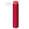 Perfumador compacto vermelho com cartão personalizado e bolsa de organza para casamentos