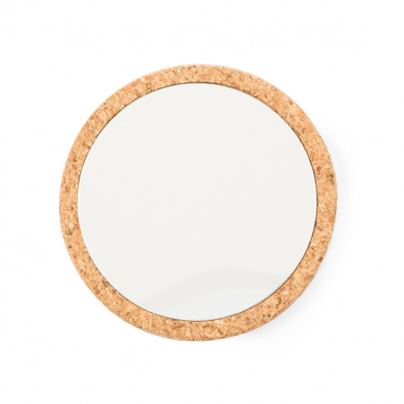 Espelho de cortiça personalizado com adesivo dos noivos para lembrancinhas de casamento