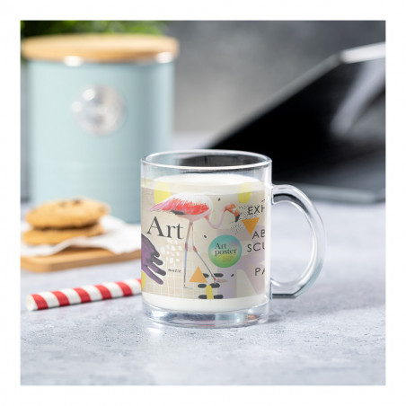 Caneca de vidro com adesivo de formatura personalizado para meninos