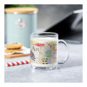 Caneca de vidro com adesivo de formatura de menina personalizado