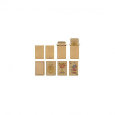 Baralho de cartas eco kraft com adesivo minimalista para detalhes de casamentos