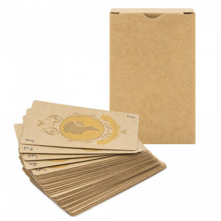 Baralho de cartas eco kraft com adesivo minimalista para detalhes de casamentos