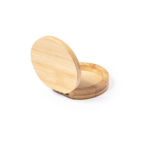 Caixa de bambu com adesivo elegante para detalhes de primeira comunhão para meninas