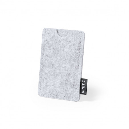 Porta-cartões de feltro com cartão de agradecimento personalizável em bolsa de organza para detalhes de comunhão