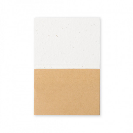 Bloco de notas com capas de papel de semente para plantar e adesivo personalizável para detalhes de festas e eventos