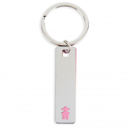 Chaveiro alongado menina em estojo personalizado para batizado