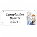 Chaveiro do Frozen em bolsa personalizada com adesivo e pirulito azul para detalhes