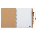 Caderno de papelão reciclado com adesivo personalizado com foto e texto para batizado de menino