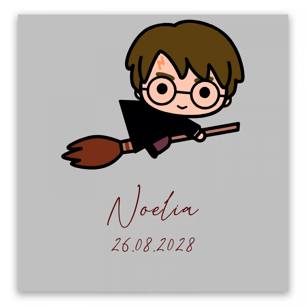 Adesivo quadrado 5x5cm inspirado em Harry Potter personalizado