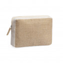 Necessaire de juta em saco kraft com adesivo personalizado