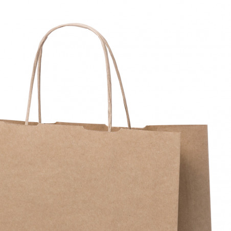 Necessaire de juta em saco kraft com adesivo personalizado