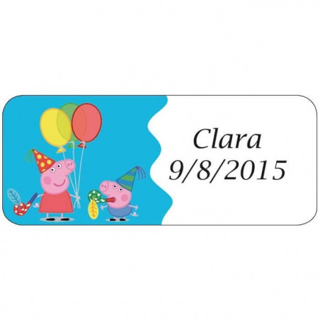 Talheres portáteis em estojo personalizado com adesivo de Peppa Pig para aniversário