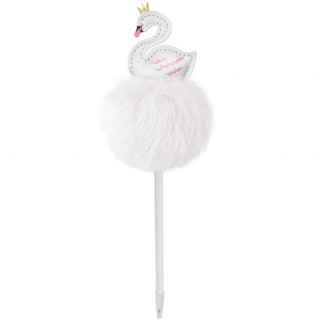 Caderno de comunhão de menina com caneta cisne com pompom
