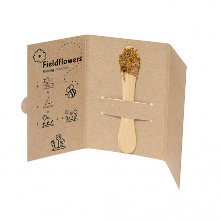 Sementes de flores silvestres em palitos para plantio com adesivos personalizáveis para presentear.