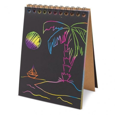 Caderno raspado para desenhar multicolorido apresentado para a comunhão com adesivo infantil