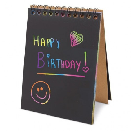 Caderno raspado para desenhar multicolorido apresentado para a comunhão com adesivo infantil