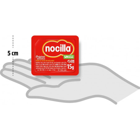 Nocilla mini 15 gr com colher de biscoito em saco transparente para presente de aniversário