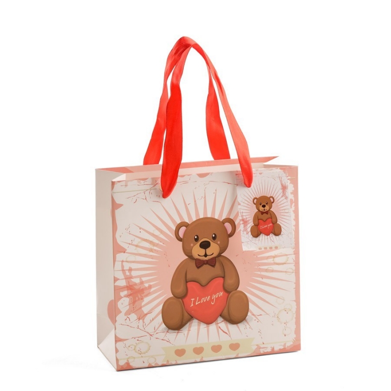 Bolsa pequena de ursinho de pelúcia