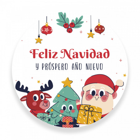 Estuche de Natal para colorir com giz de cera e etiqueta com adesivo personalizável para detalhes