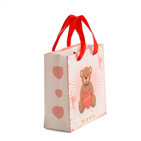 Bolsa pequena de ursinho de pelúcia