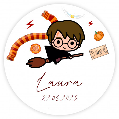 Adesivo de 5 cm inspirado em Harry Potter personalizável