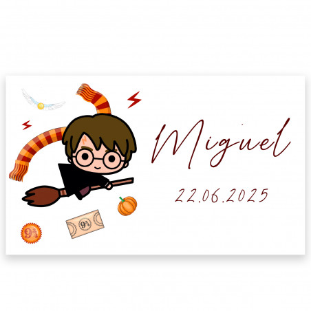 Adesivo 3 x 5cm com inspiração em Harry Potter personalizado