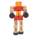Jogo de habilidade transformer de madeira em bolsa kraft vermelha e adesivo para aniversários