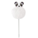 Mochila infantil dobrável com urso panda e caneta com pompom a condizer
