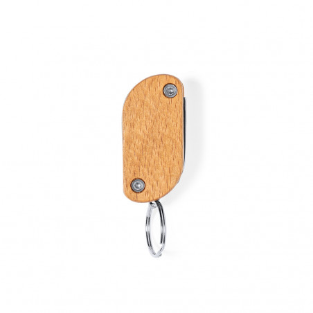 Chaveiro multiuso com ferramentas em estojo kraft personalizado para casamentos
