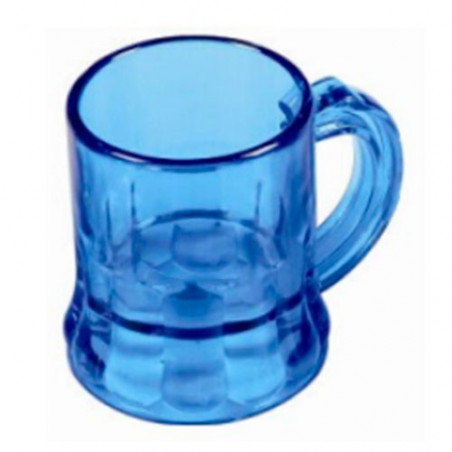 Jarra de shot azul com adesivo de anjo menino para batizados